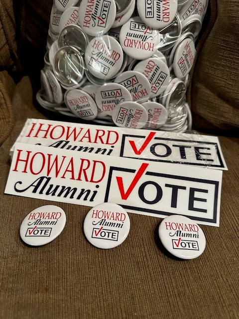 Howard Alumni Vote Bundle - Unisex Shirt, Button and bumper Sticker