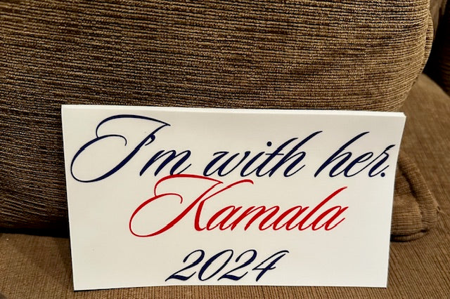 Bundle I&#39;m With Her Kamala 2024 Button &amp; Bumper Sticker